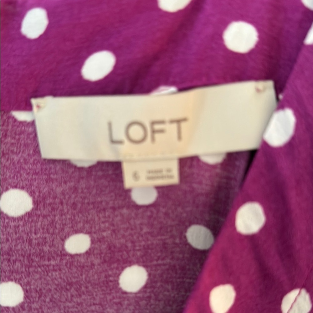 LOFT Purple Ruched Ruffled Sundress - Picture 5 of 6